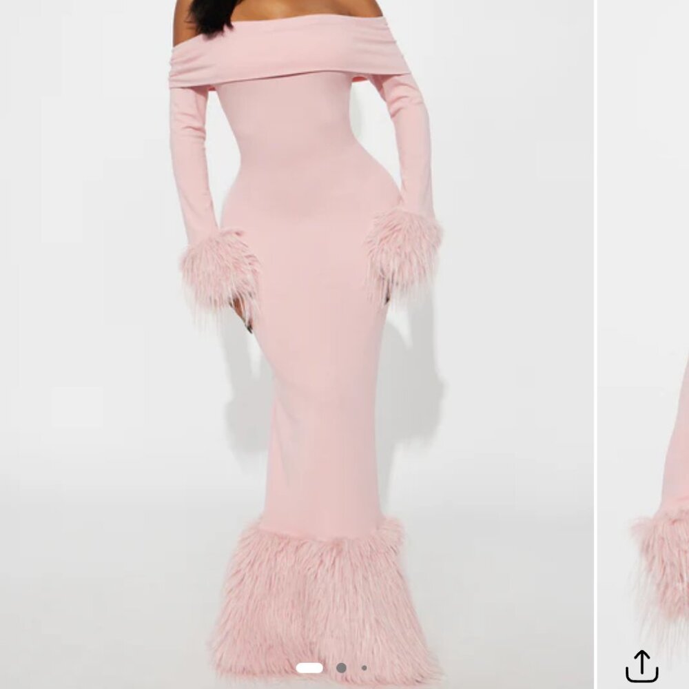 NWT Soft Season Faux Fur Maxi Dress